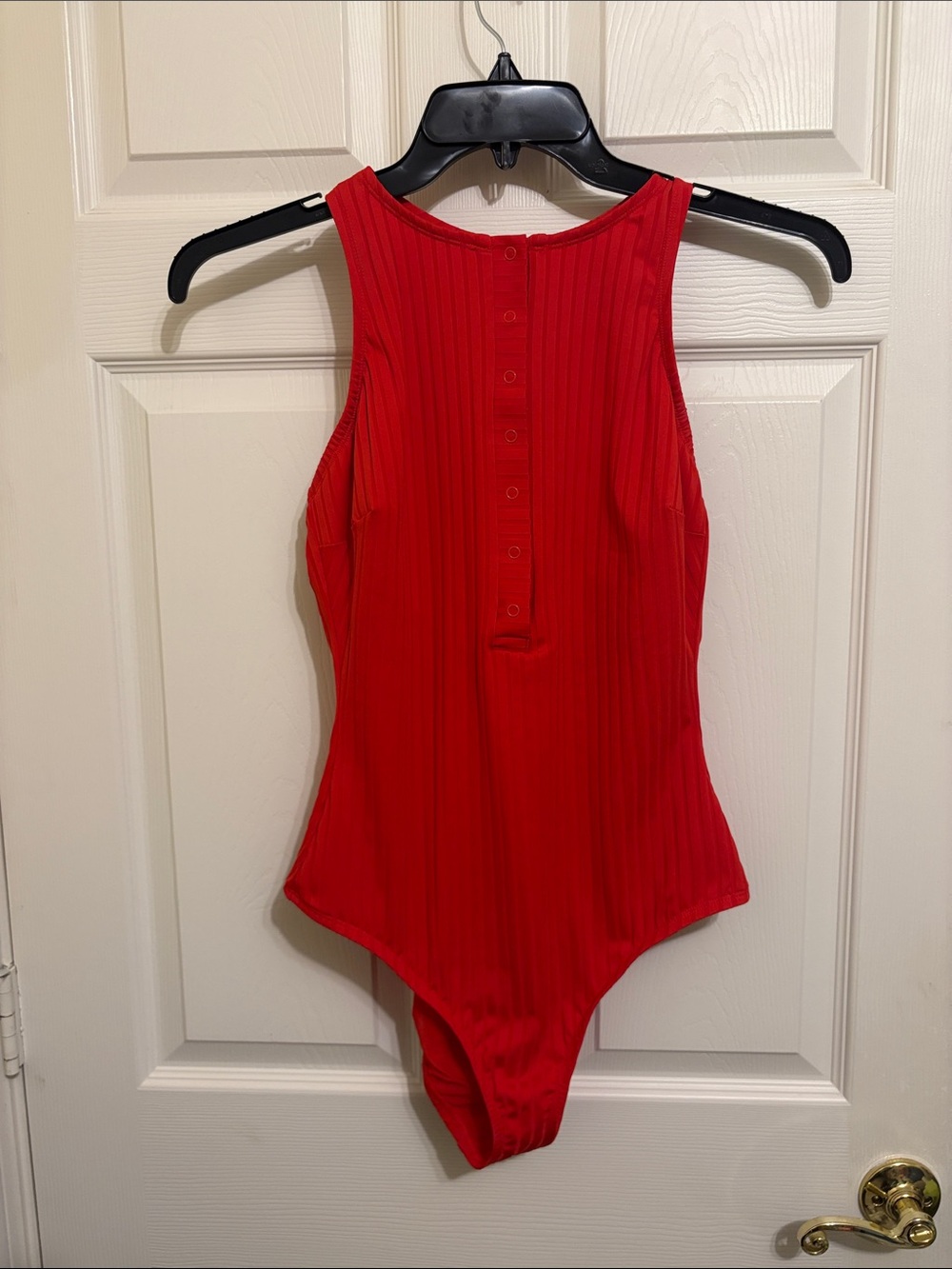 S3 Red Ribbed One-Piece Bodysuit